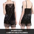 Womens Lace Pijama Mujer Strap Sleeveless Sexy Nightwear Short Lingerie Set