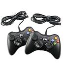 2 x AU Wired Controller For Microsoft XBOX 360 Game Gamepad Joystick Game Controller for 360 with Dual-Vibration Turbo Compatible with Xbox 360/360 Slim and PC Windows 7,8,10,11