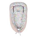 Haus and Kinder Baby Sleeping Bag | Cotton Bedding Set for Infants and New Born Baby | Carry Nest and Portable Bassinet for 0-24 Months | Disty Floral