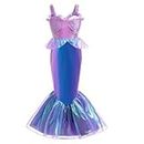 PALAY® Mermaid Dress for Kids Girls - Little Mermaid Costume for Girls with Bag Princess Dress for Girls 5-6 Years Birthday Gift