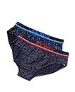 Jockey PB04 Boy's Super Combed Cotton Elastane Stretch Printed Brief with Ultrasoft Waistband (Pack of 2) Blue