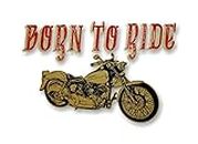 BORN TO RIDE 8" Gold Motorcycle Decal Car Garage Sticker Biker Gift Accessories Man Cave Vinyl Stickers (GOLD)