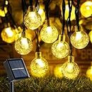 Joomer Outdoor Solar String Lights 45.5Ft 60 LED Solar Powered String Lights Waterproof,8 Modes Crystal Ball Lights Solar Fairy Patio Lights for Garden, Lawn, Porch, Gazebo, Bistro(Warm White)
