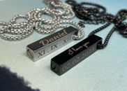 Personalized Cube Bar Necklace Cremation Urn For Ashes Memorial Keepsake Holder