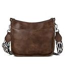 Crossbody Bags for Women Shoulder Bag Multis Pockets Soft PU Leather Purses and Handbags (Black Brown)