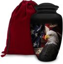 Cremation Urn Patriotic Hearts Eagle Urn for Human Ashes | American Flag Adults