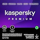 Kaspersky Premium Total Security 2023 | 10 appareils | 1 an | Anti-Phishing et Pare-feu | VPN illimité | Gestionnaire de mots de passe | Contrôle Parental| PC/Mac/Mobile | Code d'activation par email