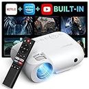 【2024 Upgraded with APPs Built-in】 Projector with 5G WiFi and Dual-Bluetooth, Native 1080P 450 ANSI Video Projector with Zoom, Netflix/Prime Video/YouTube/Disney+/Hulu Built-in, Dolby/Android/iOS