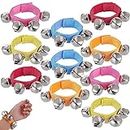 10 Pcs Nylon Band Wrist Bell Ankle Bells Band Green Wrist Bell Multi Color Musical Rhythm Toys for Kids Baby Adult Best Holiday Birthday Party Gifts