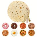 1pc Tortilla Blanket Pepperoni Pizza Blanket Realistic Donut Blanket Food Throw Blanket, Personalized Gift Blanket, Soft And Comfortable Facecloth Round Blanket Blanket Novelty Realistic Throw Blanket