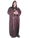 Fun World Men's Plus-Size Monk Plus Size Adult Costume, Brown, Plus Size up to 6'2" / 300 lbs., Brown, Plus