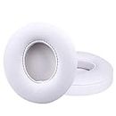 Replacement Ear Pads Cushions for Beats Solo 2 & 3 Wireless ON-Ear Headphones (NOT for Over-Ear Beats Studio) | Adaptive Memory Foam & Soft Pleathe (White)
