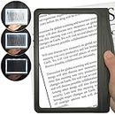 MagniPros 3X Large Ultra Bright LED Page Magnifier with 12 Anti-Glare Dimmable LEDs (Provide More Evenly Lit Viewing Area & Relieve Eye Strain)-Ideal for Reading Small Prints & Low Vision & Aging Eyes