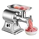 Tangkula Commercial Meat Grinder, 1.5 HP, 1100W, 551LB/h Stainless Steel Electric Sausage Stuffer, 225RPM Heavy Duty Industrial Meat Mincer w/2 Blades, Grinding Plates & Stuffing Tubes