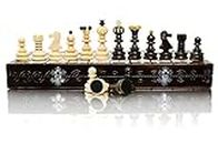 Stunning PEARL XL Large Wooden Chess Set 42cm / 16in. Very Popular Europen Hand Crafted Chess for Kids for Adults