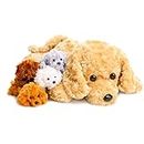 5 Pieces Dog Stuffed Animals for Girls,1 Mommy Dog with 4 Babies,Puppy Stuffed Animals Gifts for Girls 3 4 5 6 7 8 9 Years,Soft Plush Toys for Kids Christmas,Valentine's,Birthday,Children's Day
