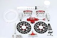 GTB New Metal Front Wheel Hydraulic Brake System Kit with Steel Disc for 1:5 Scale RC 1 5 Gas Car HPI Rovan KM Baja 5b 5t ss 5sc, Red