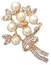 RAADHE CREATION Stylish Floral Shape Jewellery Golden Plated suit shadi Brooches for Women/Men