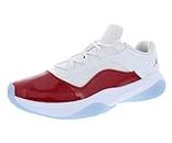 Nike Men's Jordan 11 CMFT Low Basketball Shoes, White/Gym Red-Black, 11 M US