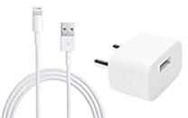 MH BRAND 5W Charger Adapter And Cable Compatible For Iphone 5/5S/6/6S/6Plus/7/7Plus/8/8Plus/Xr/Xs/X/Xs/Xs Max/ 11/11Pro/11Promax (5W Charger), White