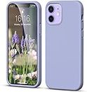 LOXXO® Microfiber Candy Case Compatible for iPhone 12 / iPhone 12 Pro 6.1 inch, Shockproof Slim Back Cover Liquid Silicone Case- Lavender
