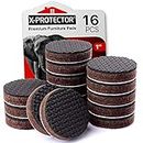 Non Slip Furniture Pads 16 pcs 1" X-Protector - Premium Furniture Grippers! Self-Adhesive Rubber Feet Furniture Feet - Ideal Non Skid Furniture Pad Floor Protectors - Keep Furniture in Place!