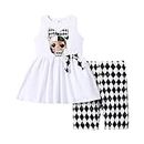 L.O.L. Surprise! Girls 2PCS A-Line Ruffle Sleeveless Bow Tie Dress Shorts Set Girls Holiday Outfits White 4-5 Years
