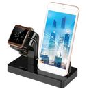 Fresh Fab Finds Apple Watch Charging Stand With iPhone 11/X/8/8Plus/7 - Dock Station Charger Holder (1 Stand) - Black