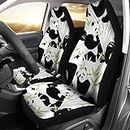 Bulopur Black White Pandas 2 Pieces Car Seat Covers,Universal Fashion Auto Front Seats Protector Car Accessoires Fits for Car,SUV Sedan,Truck