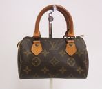 Auténtico bolso Louis Vuitton mini rápido monograma marrón #27753