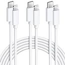 Avoalre iPhone Fast Charger Cable 3Pack 2M USB C to Lightning Cable [MFi Certified] New iPhone Cable Compatible with iPhone14 13 12 11 Pro Max X XS XR,iPad Pro MacBook Air, iPod - White