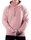 WearIndia Unisex-Adult Cotton Blend Neck Hooded Sweatshirt (W-Plain Hoodie_Dusty Pink