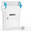 SereneLife Weatherproof Wall Mount Locking Mailbox - Galvanized Steel w/ Metal Flap for Mail Insertion, Home Decorative & Office Business Parcel Box Drop Secure Lock - SLMAB01, 10" X 3.9" X 12.4"