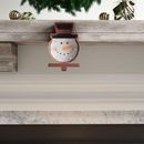 Andover Mills™ Battery Operated Marquee LED Lighted Snowman Head Christmas Stocking Holder Metal in Black/Brown/White | 7.48 H x 3.54 W in | Wayfair