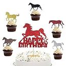 LAQWYNKB decorazioni torta, decorazione torta compleanno, 31 Pezzi Decorazione Torta Cavallo Cake Topper Cavallo, per Feste Equestri Animali