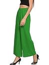 Vetements Girl's Cotton Solid Palazzo Pants Color Green Size L