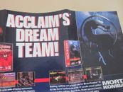 Vtg SEGA Genesis Poster "Acclaim's Dream Team" Pamphlets retro video game insert