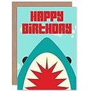 Wee Blue Coo Happy Birthday Kids Shark Sealed Greeting Card Plus Envelope Blank inside Feliz Niños