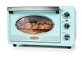Nostalgia RTOV2AQ Large-Capacity 0.7-Cu. Ft. Capacity Multi-Functioning Retro Convection Toaster Oven, Fits 12 Slices of Bread and Two 12-Inch Pizzas, Built In Timer, Includes Baking Pan,Aqua