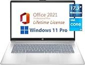 HP 17.3" Business Laptop, Free Microsoft Office 2021 with Lifetime License, Widescreen HD+ Display, Intel Quad-Core i3-1125G4 3.7 GHz, 16GB DDR4, 1TB SSD, 9.5 Hours Battery, Windows 11 Pro