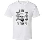 Free El Chapo Mexican Cartel Boss Gangster Fan T Shirt WhiteLarge