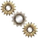 Kelly Miller Small Round Decor Wall Mirrors Set of 3 Home Accessories for Bedroom, Living Room & Dinning Room (BM012)
