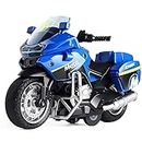PLUSPOINT Diecast Motorcycle Toy Bike Scale Model,Pull Back Vehicles Alloy Simulation Superbike with Lights and Sound Also for Car Dashboard,Kids,Adult (Moto-Blue)