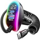 LISEN USB C 96W Super Fast Car Charger PD& QC3.0 with 5.3ft 36W Type C Coiled Cable,Car Phone Charger Adapter for iPhone 15 Pro Max Plus, Samsung Galaxy S24/S23/S22,Android, iPad Pro