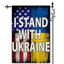 I Stand With Ukraine Garden Flag Ukraine-National Flag Vertical Double Sided Outdoor Decoration Farmhouse Flag for Yard Lawn Home Decor 12.5 x 18 Inch A