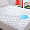 1pc100% Waterproof Mattress Protector, Breathable Quilted Fitted Mattress Pad With Deep Pocket Stretches Up To 21 Inches, Soft & Cooling Mattress Cover, Noiseless Mattress Topper, Machine Wash