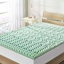 Best Price Mattress Short Queen Mattress Topper - 1.5 Inch 5-Zone Memory Foam Bed Topper Aloe Infused Cooling Mattress Pad RV Pad, Short Queen Size