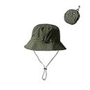 Laoyemen Bucket Hat,Sun Hat for Men,Packable Waterproof Safari Outdoor Hiking Fishing Hat Sun Protection(Army Green)