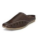 JOHN KARSUN Brown Faux Leather Half Shoes for Men Stylish - 8 UK