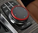 Duoles 1pc Aluminum Ring for BMW 1 2 3 4 5 6 7 Series X3 X4 X5 X6 Center Console iDrive Multimedia Controller Knob (Red)